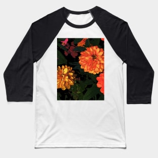 Autumn Colours - Garden Floral Pattern Baseball T-Shirt